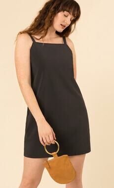 WAYRE Sevilla Sleeveless Square Neck Shift Adjustable Strap Dress Travel - Large